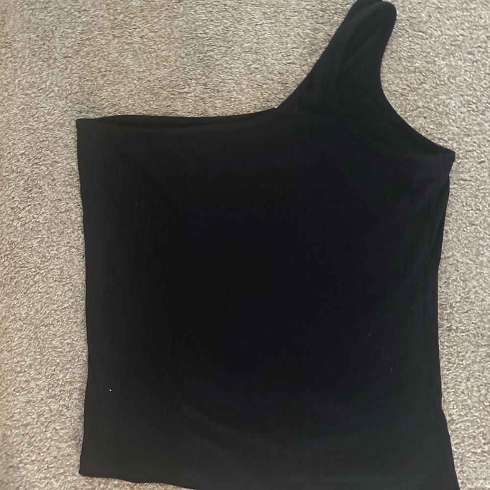 Venus One Shoulder Black Women's tank Top.